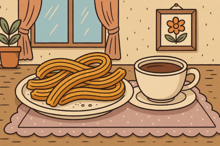 Churros sin gluten con chocolate